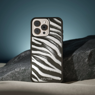 eufyMake example of a custom zebra-pattern phone case